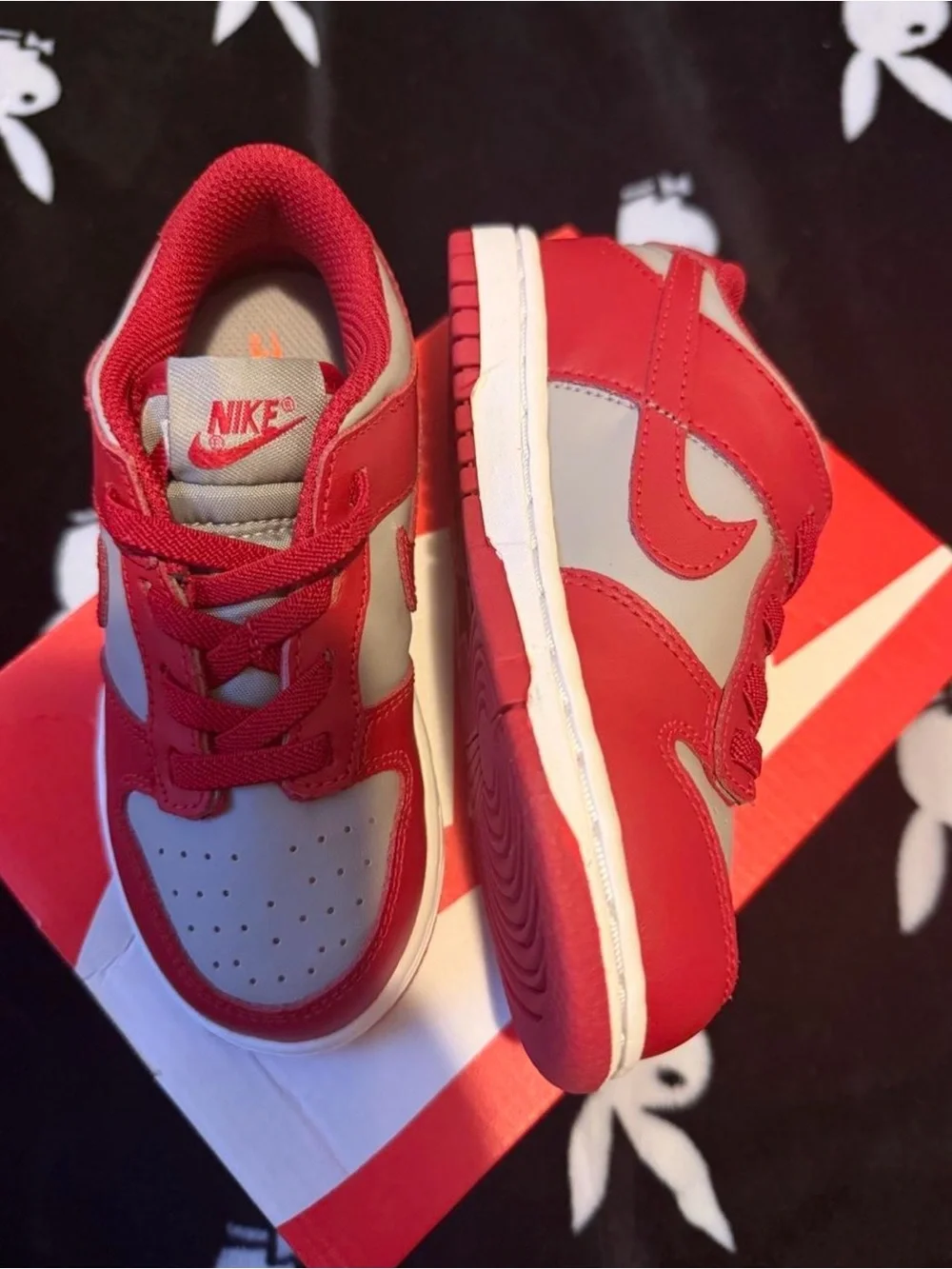 Nike Kids Red and Gray Low-Top Sneakers